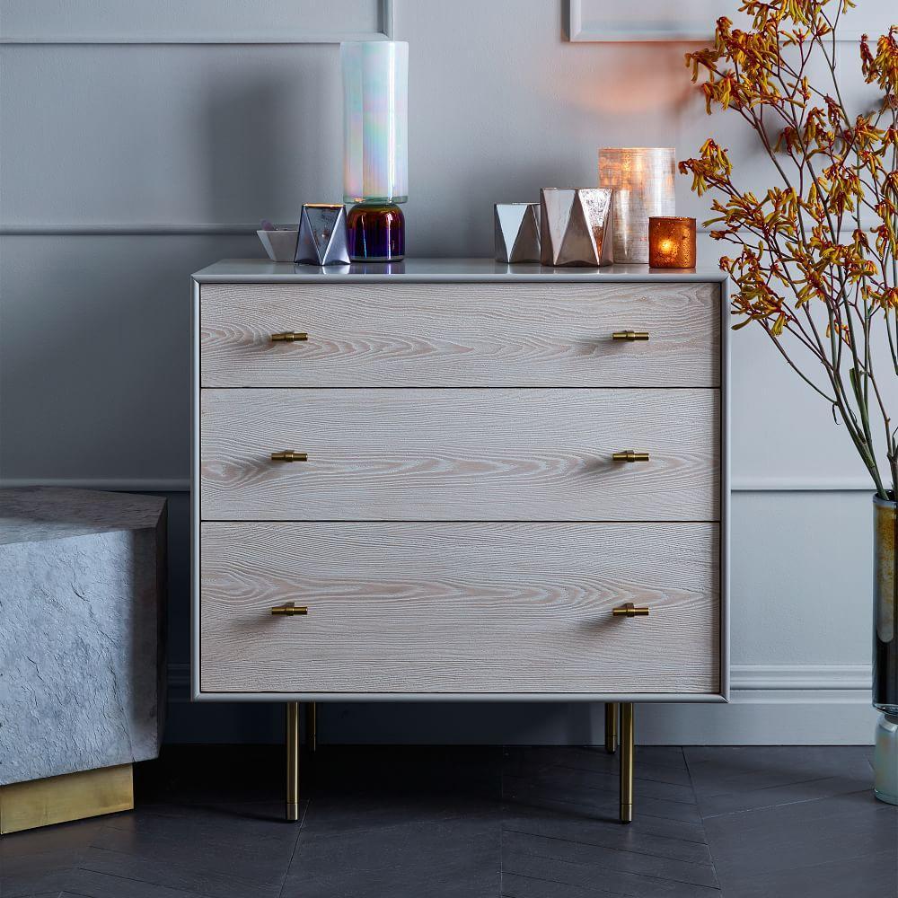 Modernist Wood Lacquer 3 Drawer Dresser Winter Wood west elm Australia